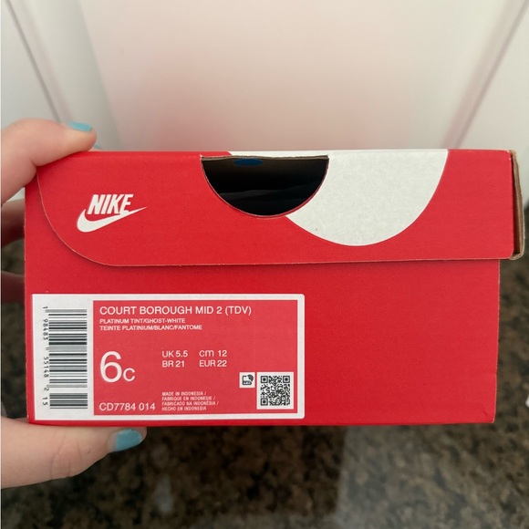 Toddler NIKE Court Borough Mid 2 High tops Size 6c New In box Light Blue & White - Picture 7 of 7